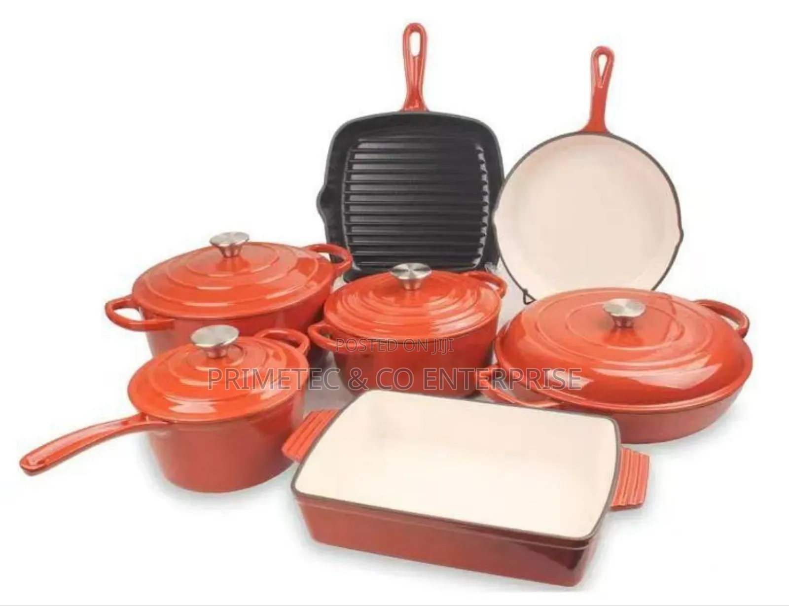 11pc Cast Iron
Colour Orange.