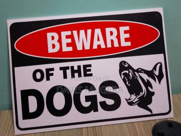 Beware of Dogs Signage Strong (4mm Forex Board) Water Proof Sticker On