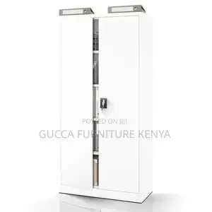 Office Cabinet:(White)2-Door Office Storage Unit in Full Steel