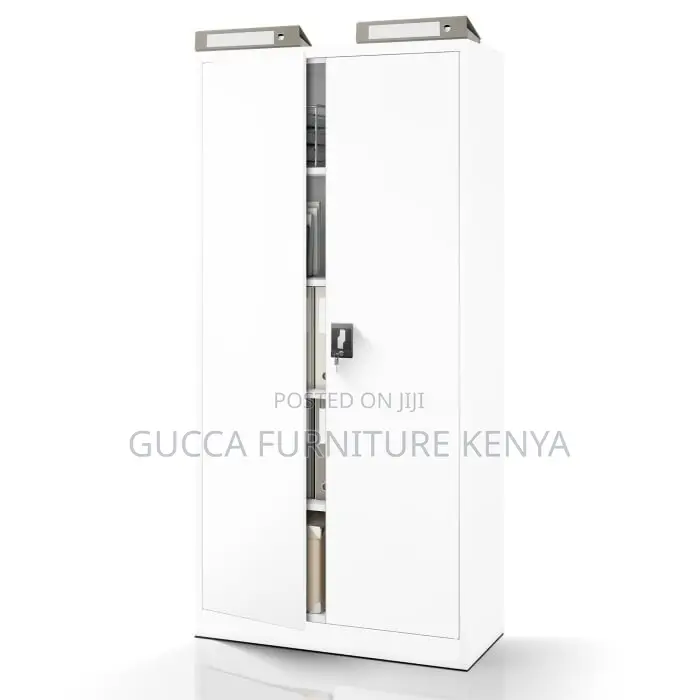 Office Cabinet:(White)2-Door Office Storage Unit in Full Steel