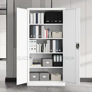 Office Cabinet:(White)2-Door Office Storage Unit in Full Steel