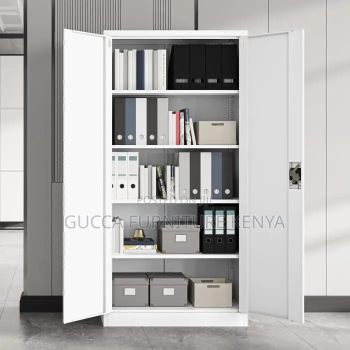 Office Cabinet:(White)2-Door Office Storage Unit in Full Steel