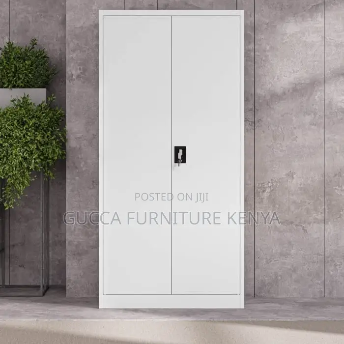 Office Cabinet:(White)2-Door Office Storage Unit in Full Steel