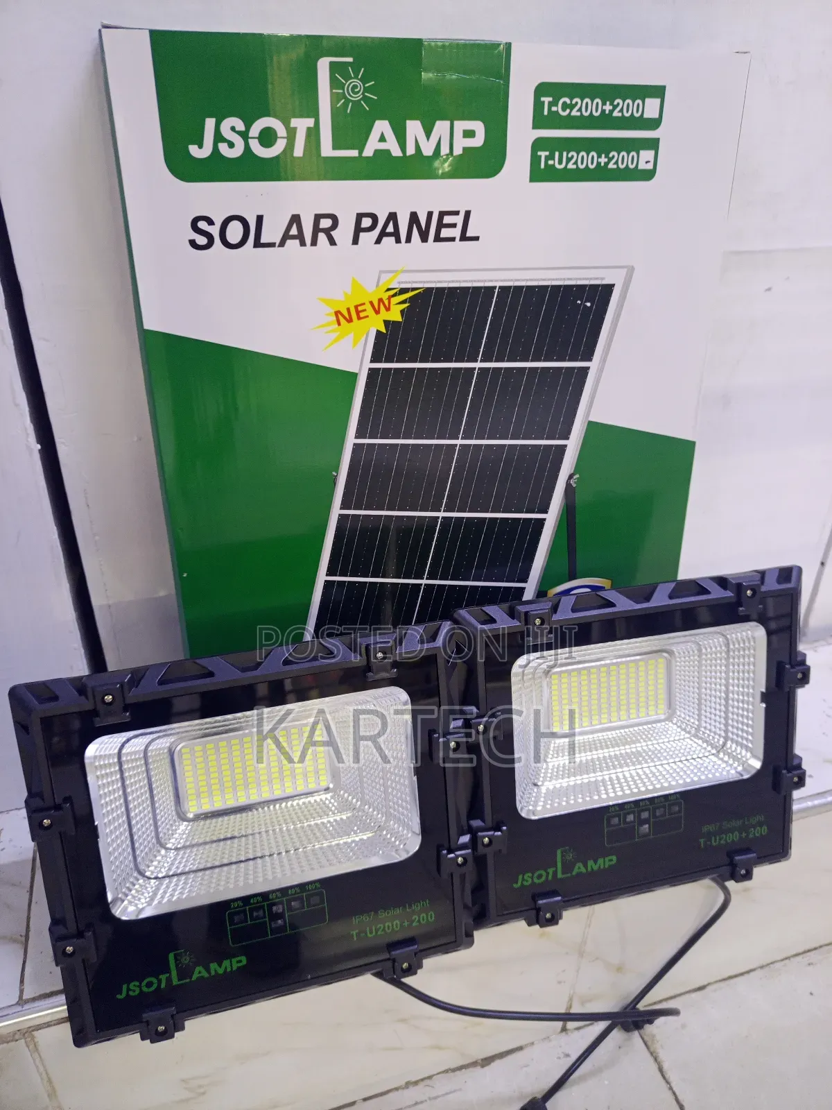 Jsot Solar Floodlight 200w +200w Led Outdoor Security Light T-U200+200