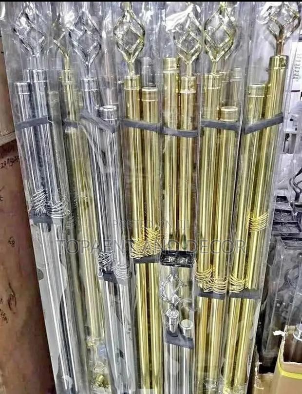 Gold and Silver Adjustable Double and Single Curtain Rods