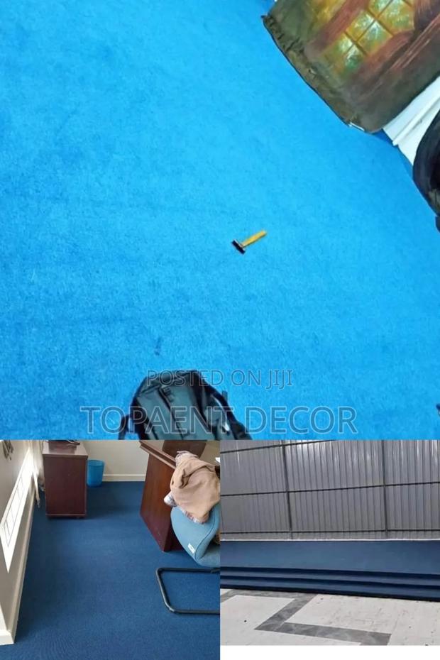 Light Blue and Nevy Blue Wall to Wall 4mm Thick Carpets - main view