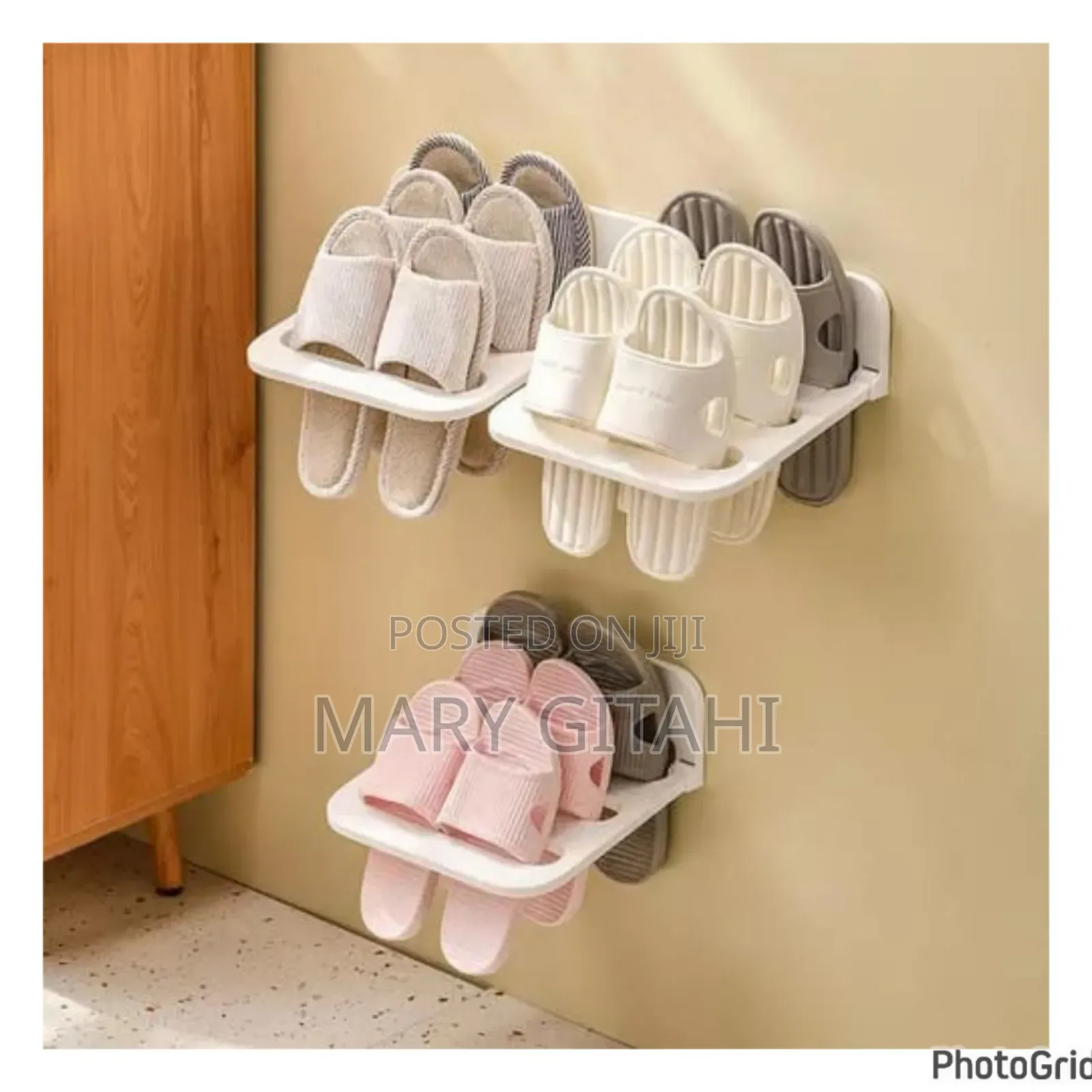 2in1 Adhesive Wall Mounted Folding Bathroom Slippers