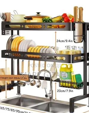 Best Quality Metallic Double Double Over the Sink Rack