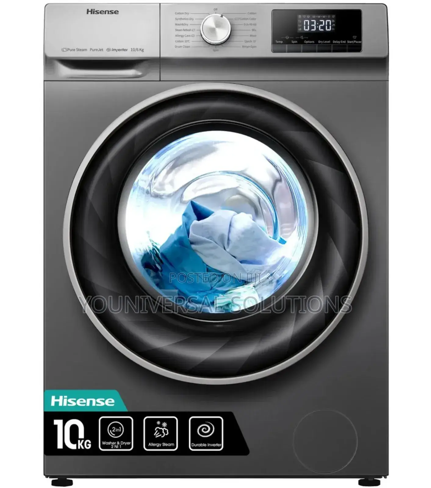 Washing Machine 10kg Front Load Wash and Spin Hisense
