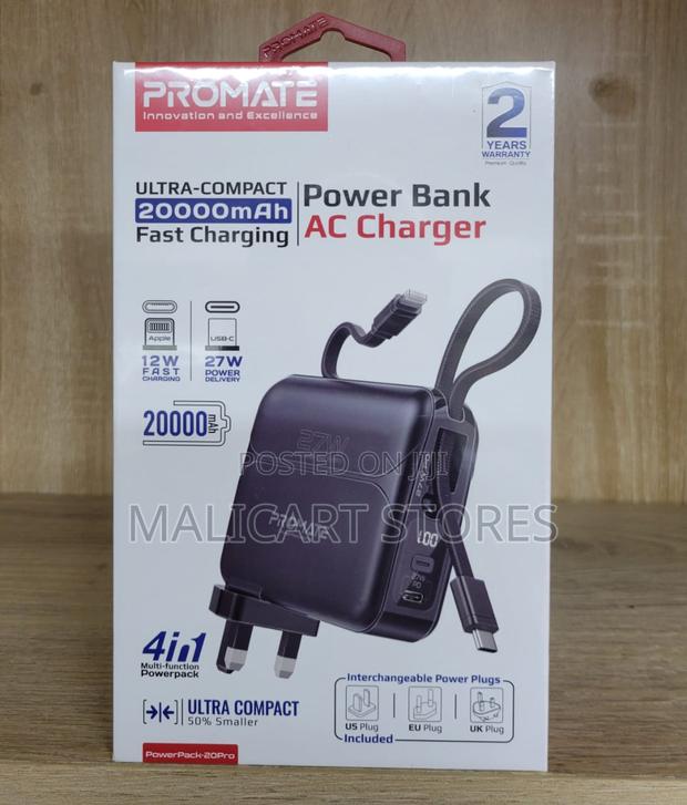 Promateultra-Compact 20000mah Fast Charging Power Bank With Ac Charger