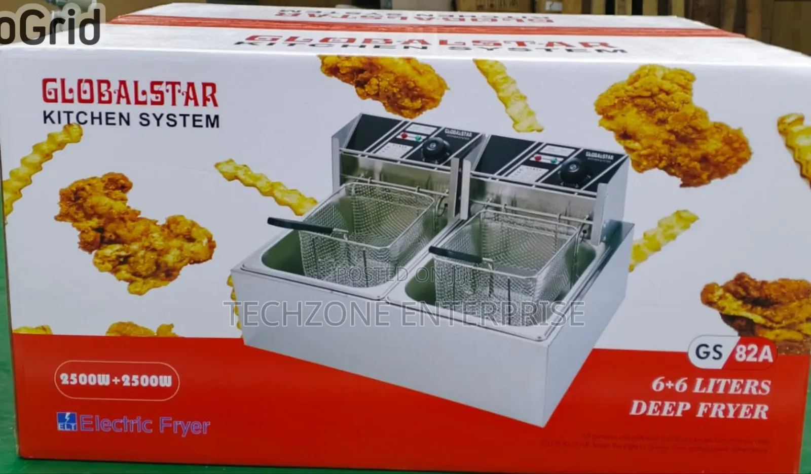 Globalstar Double Tank 6l+6l Stainless Commercial Double Deep Fryer