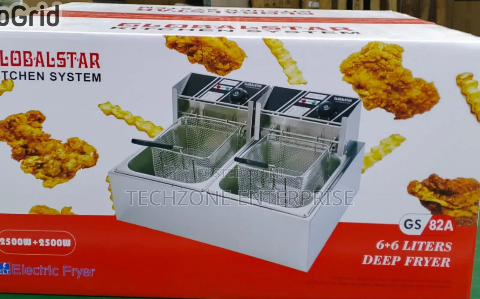 Globalstar 12 Litres Stainless Steel Commercial Double Deep Fryer