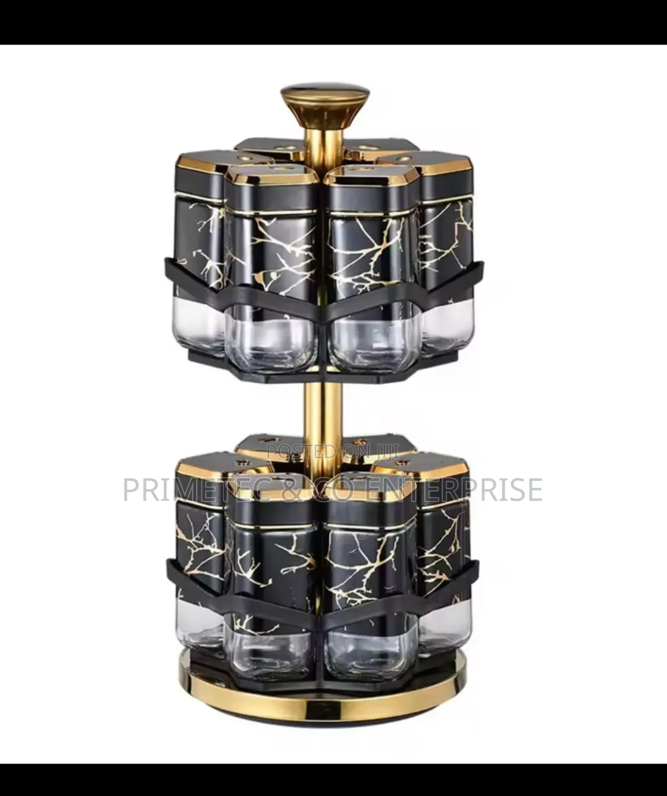 12 PCS Rotatable Double Layer Spice Rack