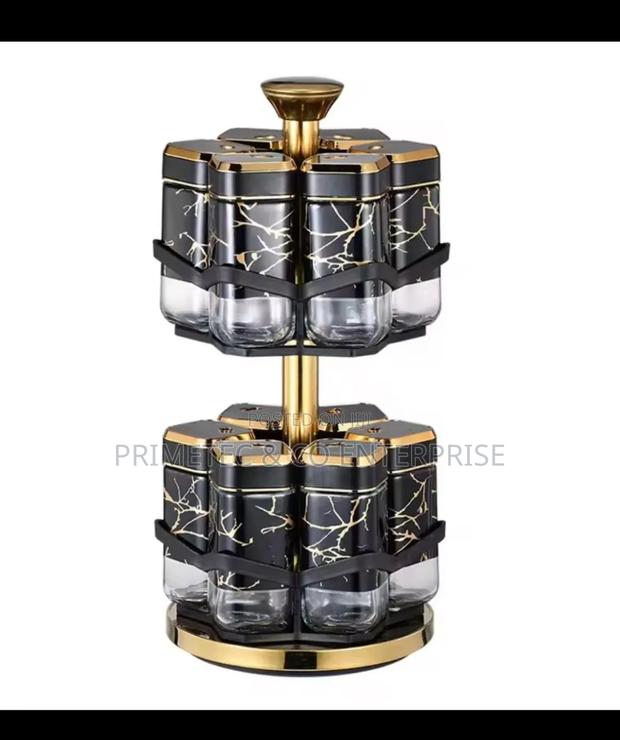 12 PCS Rotatable Double Layer Spice Rack