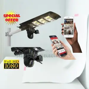 2-in-1 450w Solar Led Street Light + 12mp 4g PTZ Night Vision Camera