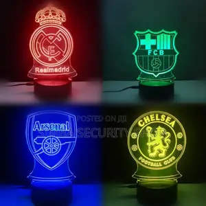 3d Football Teams Logo Led Night Light Desk Lamp Gift Fans Men Soccer