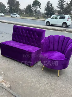 Purple Velvet Manicure Chairs And Sofa