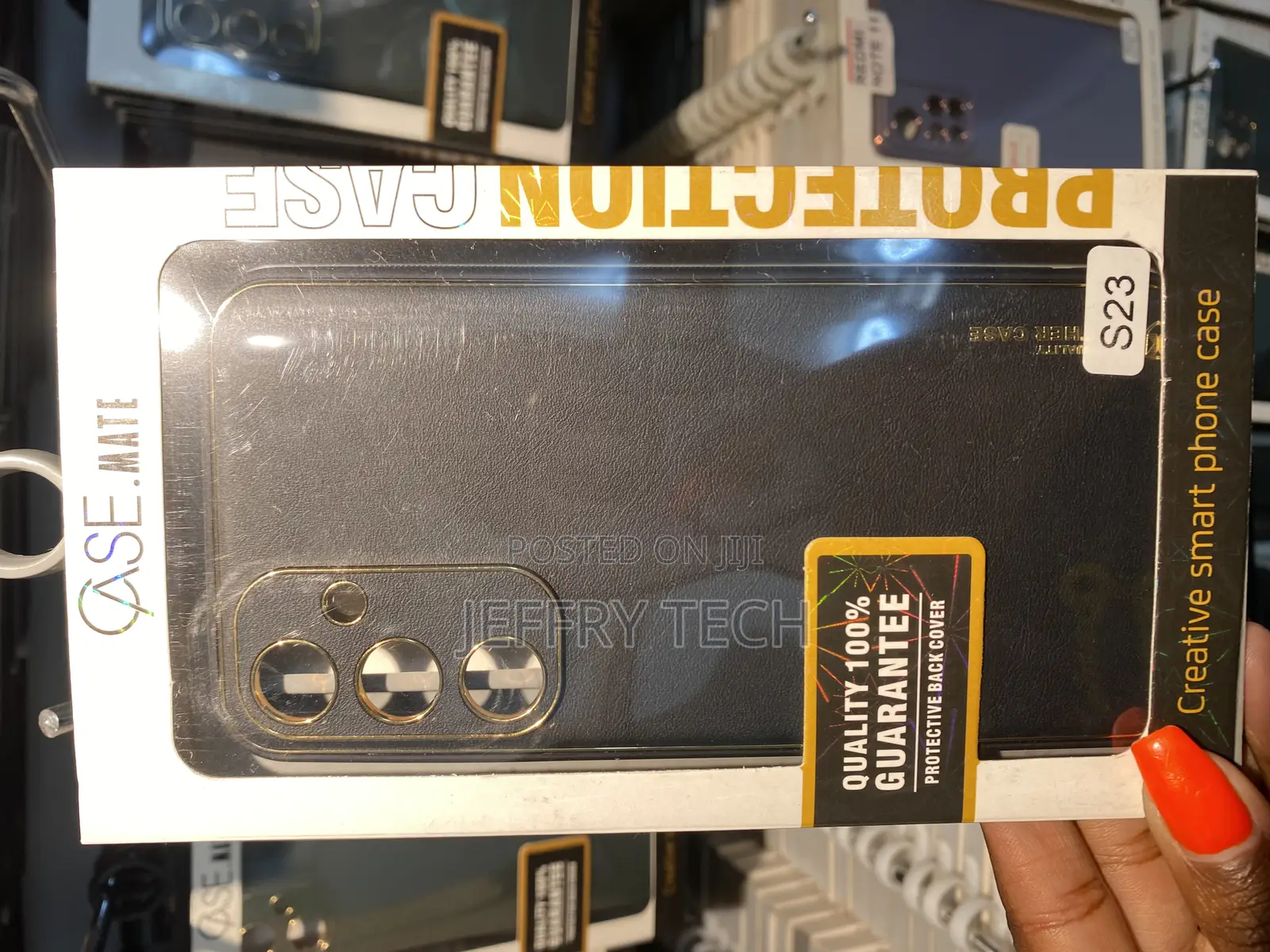 Tiper Samsung Galaxy S23 Leather Case With Gold Plated