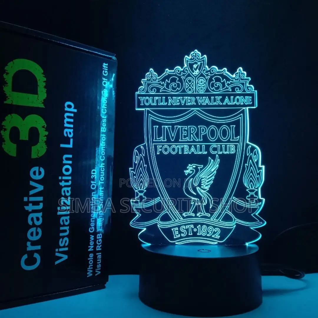 Liverpool Fc Football Team Logo Light Lamp Desk Led RGB 3d Illusion