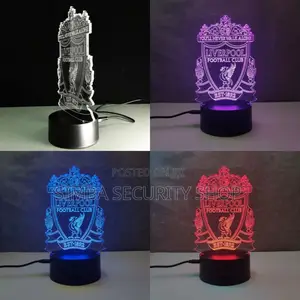 Liverpool Fc Football Team Logo Light Lamp Desk Led RGB 3d Illusion
