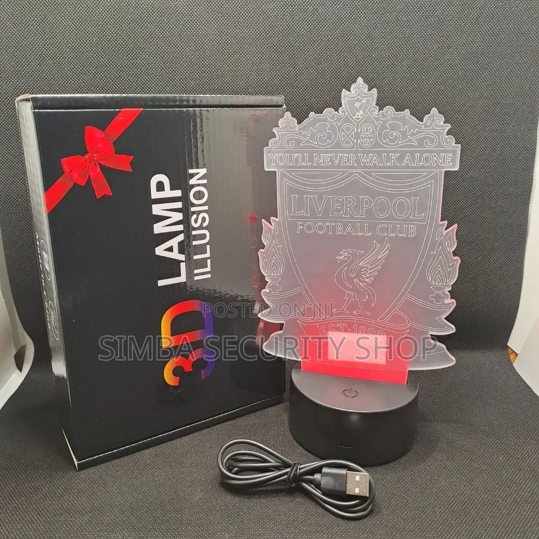 Liverpool Fc Football Team Logo Light Lamp Desk Led RGB 3d Illusion