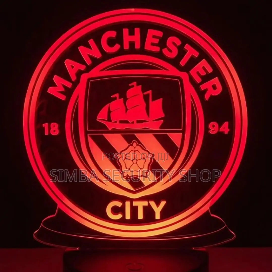 Manchester City Man 3d Illusion Football Club Led Night Lamp Logo Fans