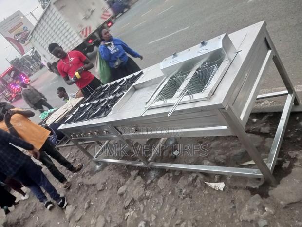 Professional Stainless Six Burners Combined Unit With Fryers Griddle