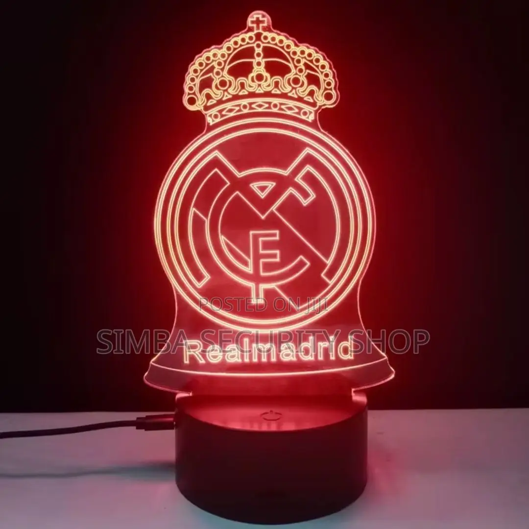 Real Madrid Merch Night Lamp Desk Light Home Decor Led Gift RGB Usb
