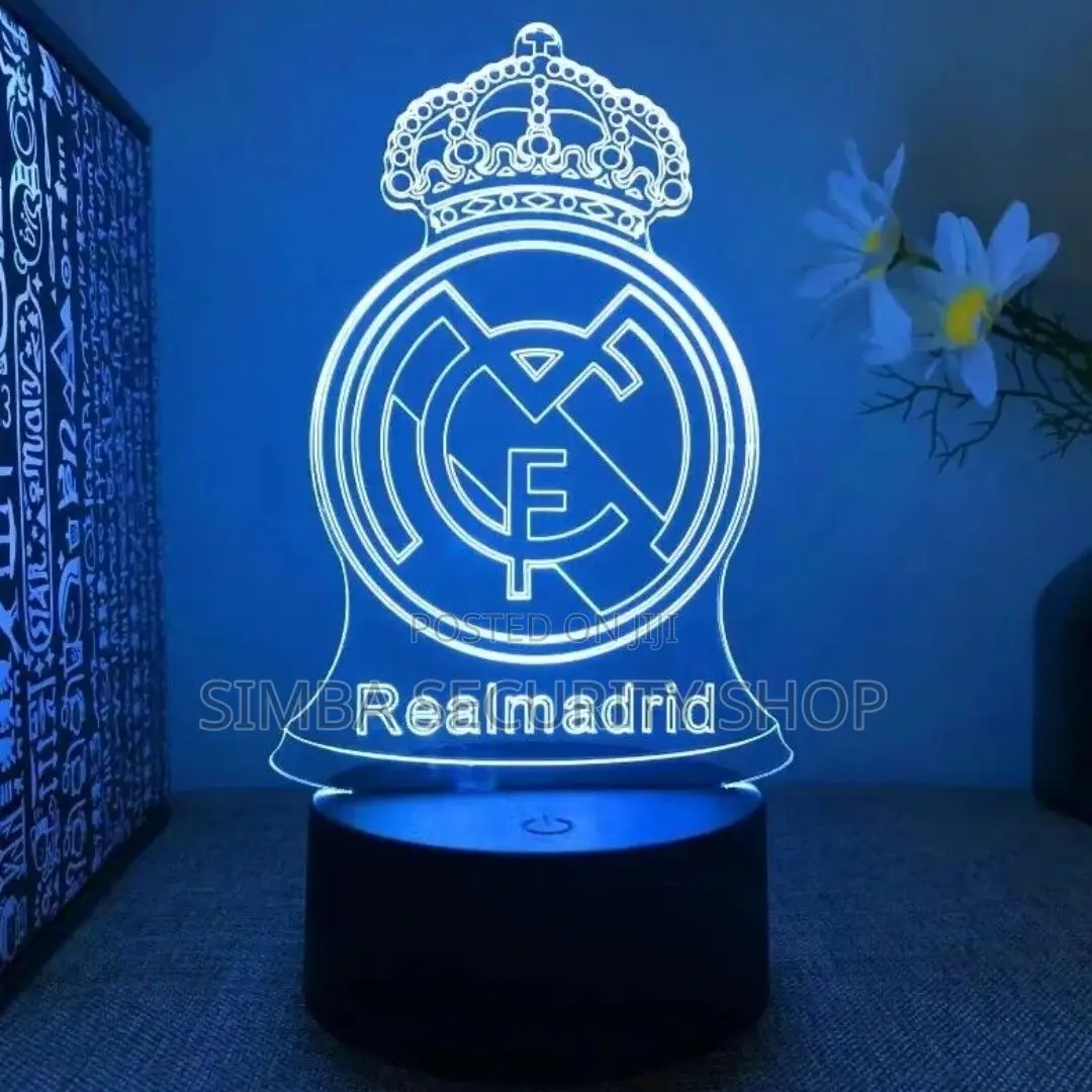 Real Madrid Merch Night Lamp Desk Light Home Decor Led Gift RGB Usb