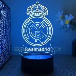 Real Madrid Merch Night Lamp Desk Light Home Decor Led Gift RGB Usb