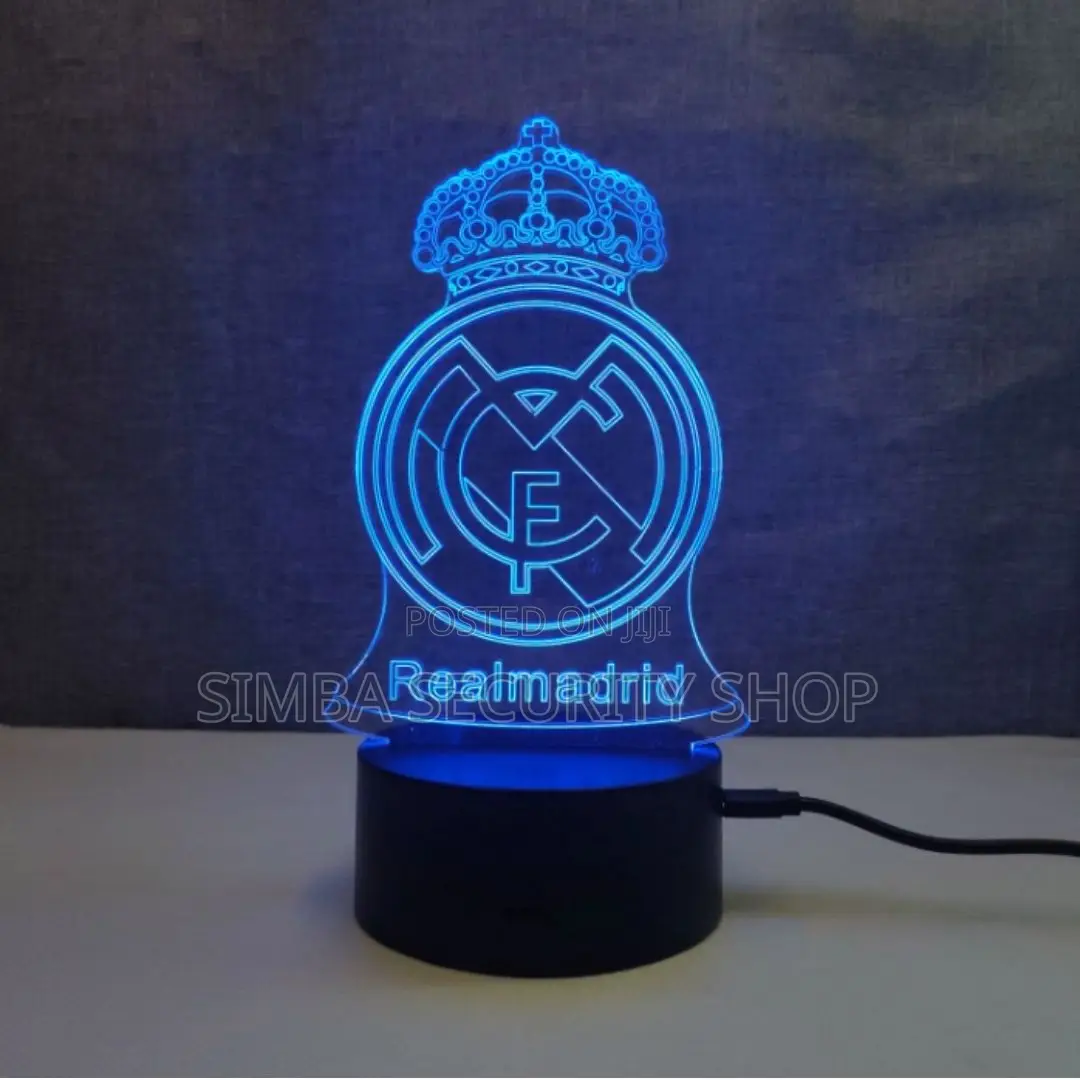 Real Madrid Merch Night Lamp Desk Light Home Decor Led Gift RGB Usb