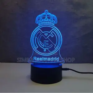 Real Madrid Merch Night Lamp Desk Light Home Decor Led Gift RGB Usb