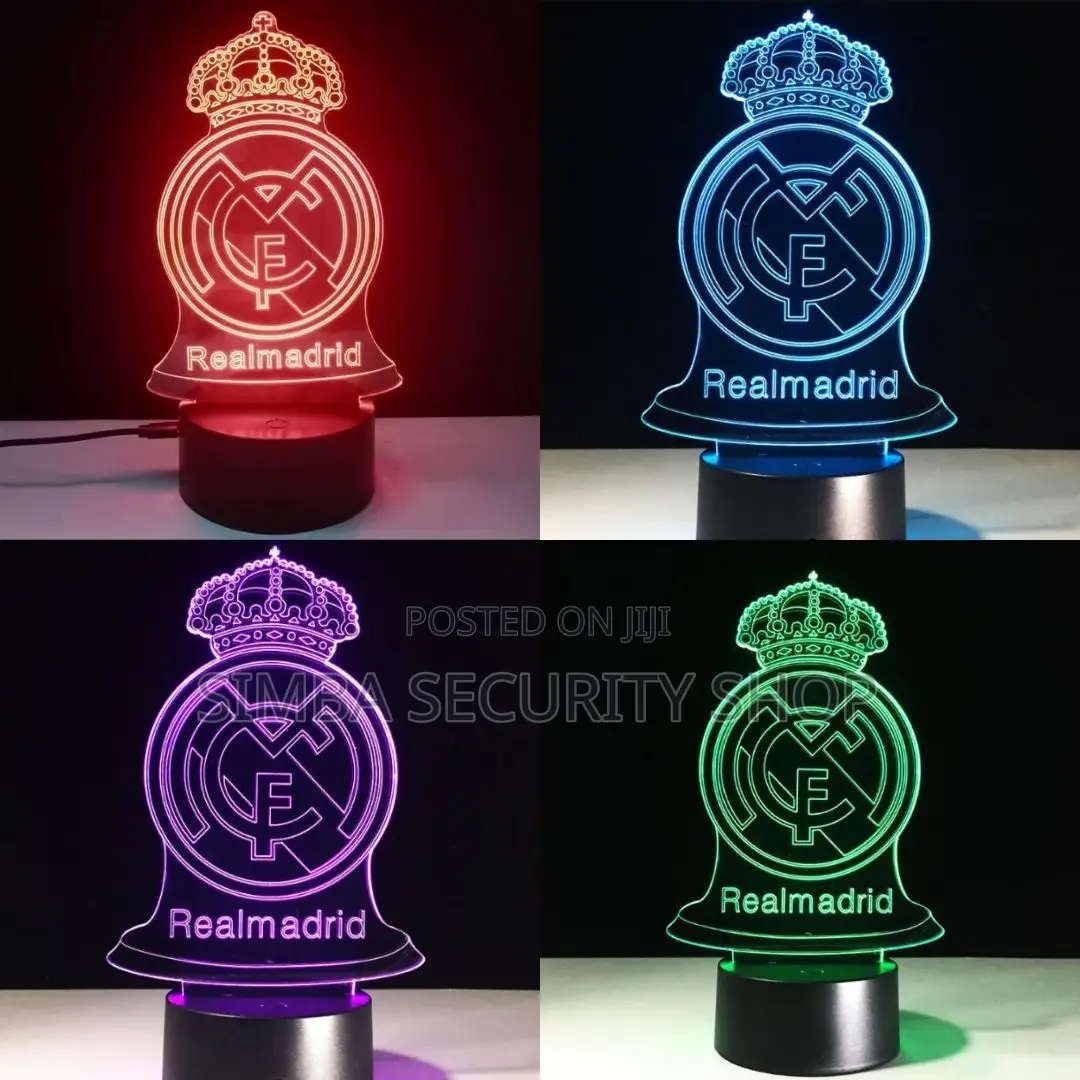 Real Madrid Merch Night Lamp Desk Light Home Decor Led Gift RGB Usb