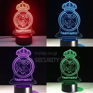 Real Madrid Merch Night Lamp Desk Light Home Decor Led Gift RGB Usb