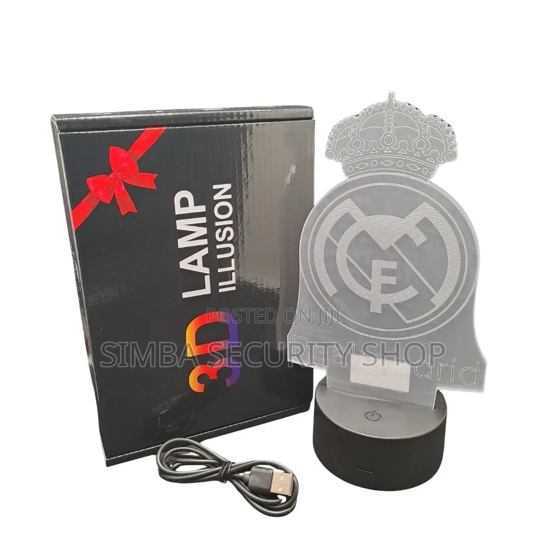 Real Madrid Merch Night Lamp Desk Light Home Decor Led Gift RGB Usb