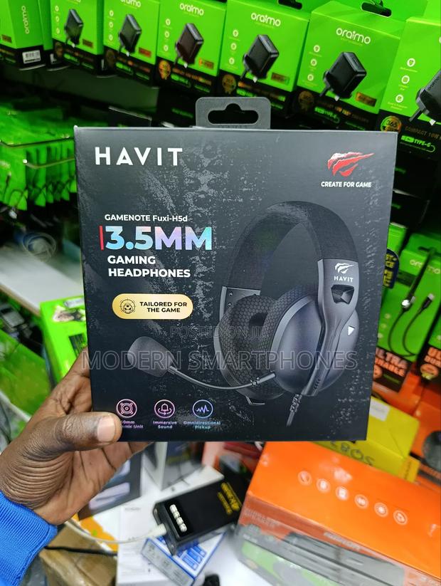 Havit Fuxi-H5d Wired Gaming Headphones, 3.5mm Plug Detachable Mic
. Ni - main view
