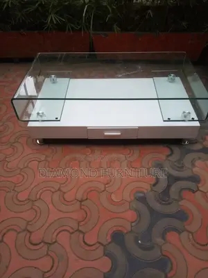Coffee Table; Tempered Glass Top Coffee Table With Wooden Base