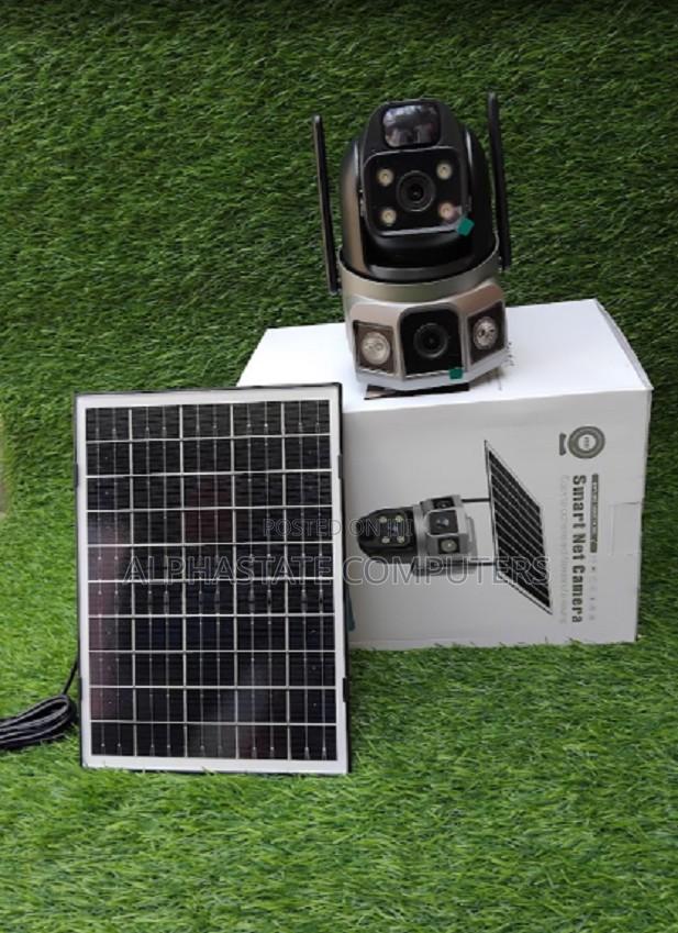 Wifi Dual Lens PTZ CCTV 8w Solar Camera Outdoor