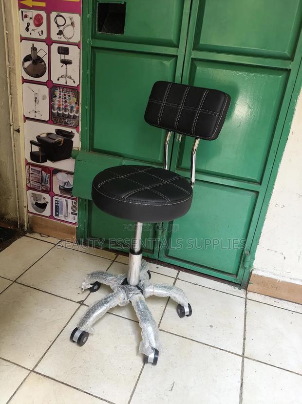 Pedicure Black Comfortable Stool - main view