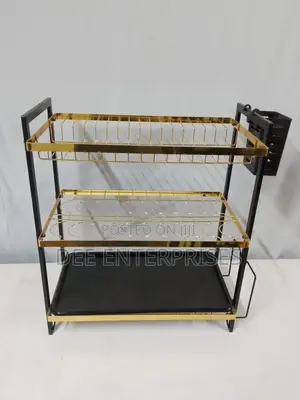 3 Layer Dishrack ,Gold Black
