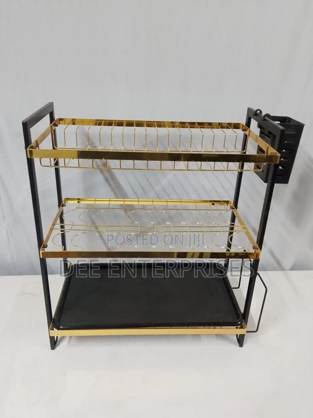 3 Layer Dishrack ,Gold Black