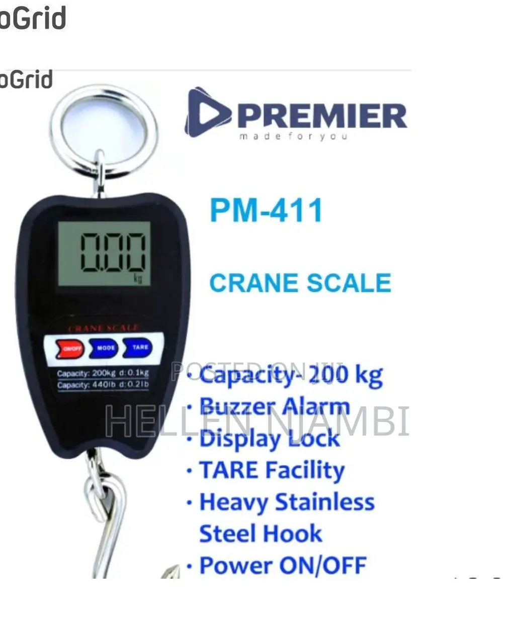 Premier Pm-411 200kgs Crane Scale
