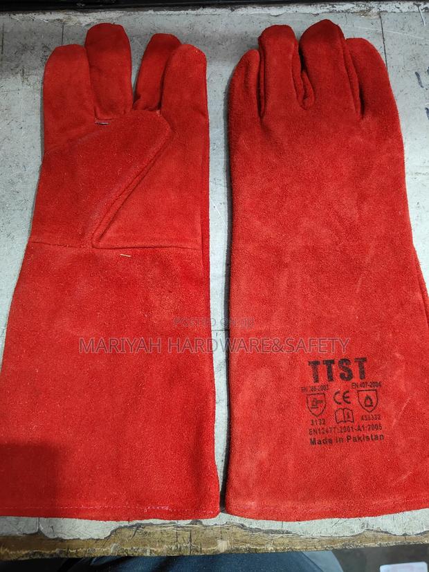 Leather Gloves 16" Red - main view