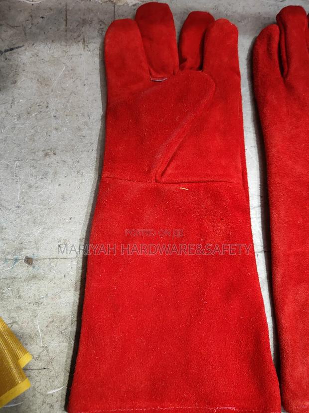Leather Gloves 16" Red - thumbnail 3