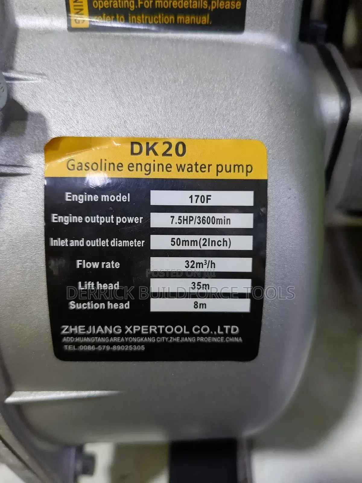 Dera Water Pump 2" 7.5hp