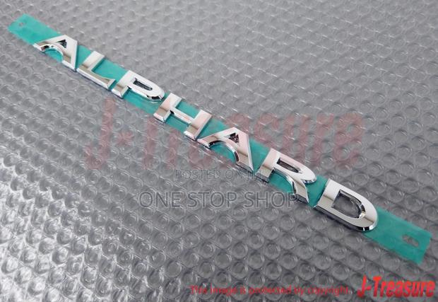 Replacement Alphard Decal Boot Chrome Badge - main view
