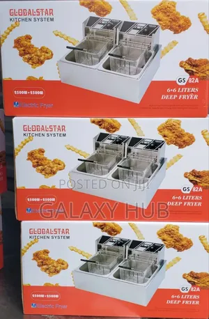 Globalstar Double Tank 6+6lt Chips Stainless Steel Double Deep Fryer