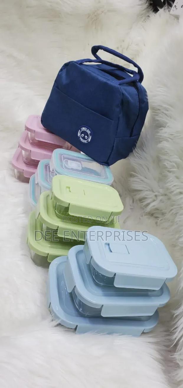 3pcs Set Glass Snack Box With Lunch Bag - thumbnail 2