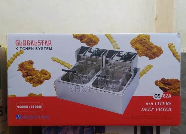 Globalstar Double Tank 6+6lt Chips/Chicken Stainless Steel Double Deep