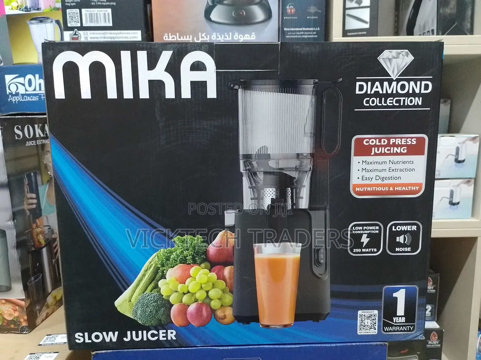 Slow Juicer! Mika 250w Unbreakable Jug Slow Juicer With 1yr Warranty
